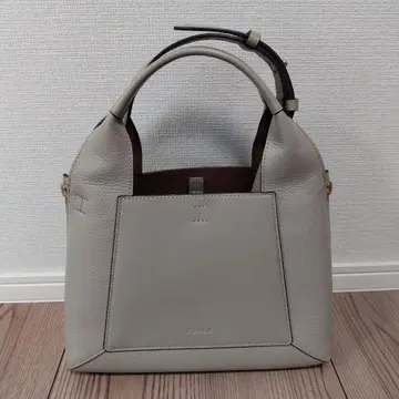 FURLA 그레이 가죽 핸드백