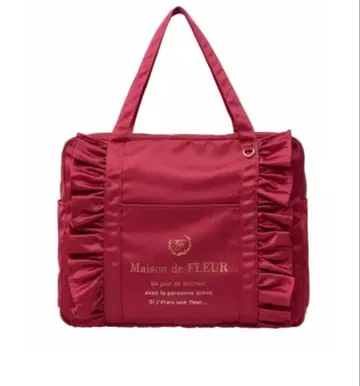 Maison de FLEUR EC 한정판 새틴 프릴 캐리온 백 레드