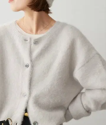 새상품급 Spick and Span 알파카 2way 가디건 화이트 A