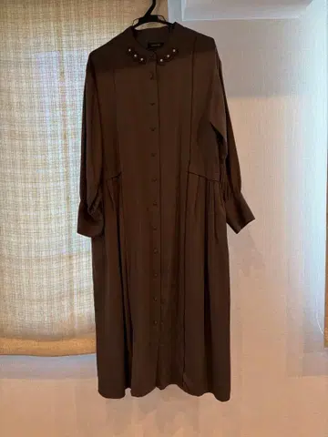 새상품급 잉게부르크 브라운 롱 원피스 긴팔