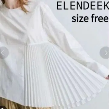 ELENDEEK 엘렌딕 플리츠 디자인 블라우스 프리 화이트
