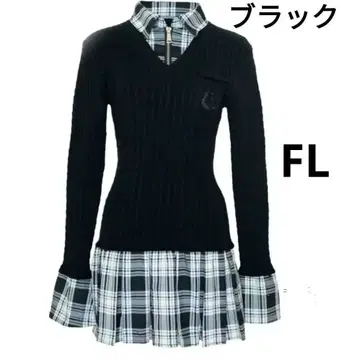 미개봉 새상품 randy 커비 니트 체크 도킹 원피스 미니 원피스