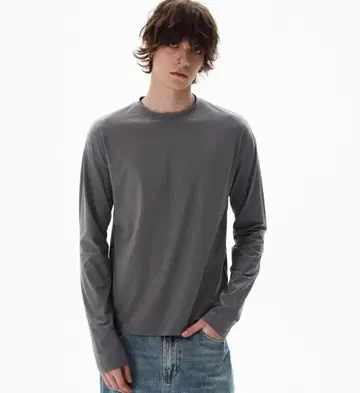 그레이 롱 티셔츠