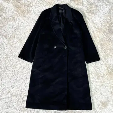 고급 캐시미어 100% 롱 코트 블랙 일본제 M