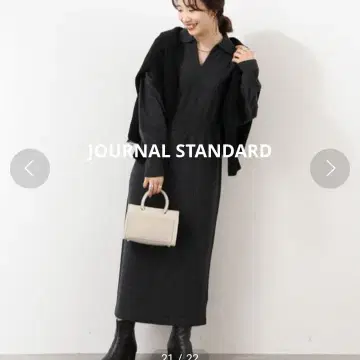 JOURNAL STANDARD 니트 롱 원피스 차콜 그레이