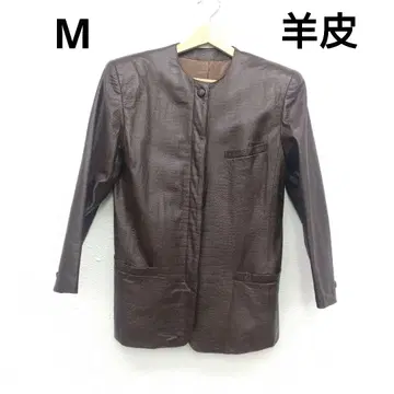J&R 양가죽 자켓 M 사이즈 브라운 엠보