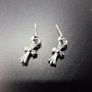 실버 925 크로스 모티브 귀걸이 약 2.5cm