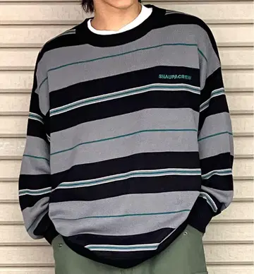 [ Snap club ] 빅 실루엣 컬러 보더 니트