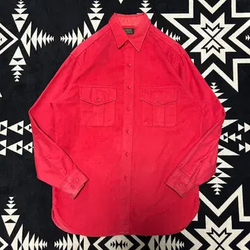 70s 80s 에디 바우어 샤모어 셔츠 레드 블랙 택 USA제