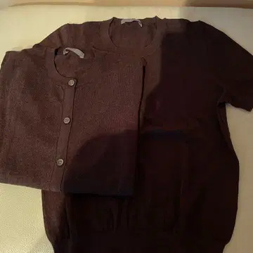 띠어리 럭스 다크 브라운 가디건 스웨터 세트