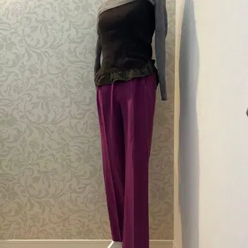 DOU DOU 퍼플 테이퍼드 팬츠