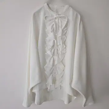 로지몬스터 프릴 리본 블라우스 긴팔 돌먼 슬리브 M 사이즈