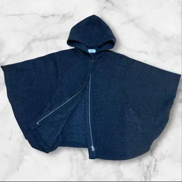 BEAUTY&YOUTH 지퍼 후드 니트 판초 그레이