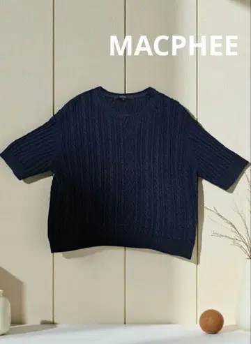 [ 새상품급 ] MACPHEE 맥피 네이비 반팔 니트 S