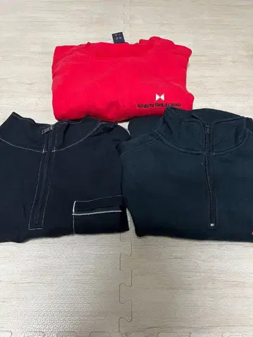 구제 의류 맨투맨 하프 지퍼 세트