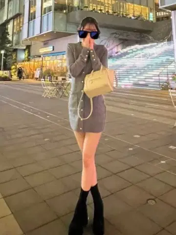 ZARA 포켓 숏 니트 원피스 M