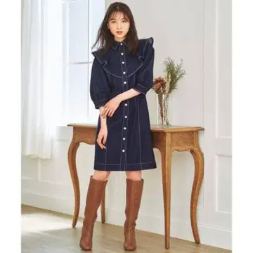 WILLSELECTION BIG 카라 데님 원피스