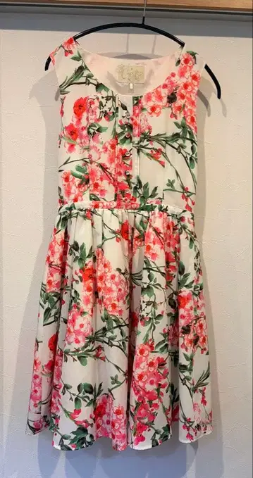 Cecily 체스티 플라워 프린트 슬리브리스 원피스 S