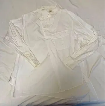 그라운드 Y 화이트 긴팔 셔츠 포켓 부착