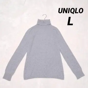 캐시미어 100% [유니클로] 터틀넥 니트 스웨터 (M) 그레이