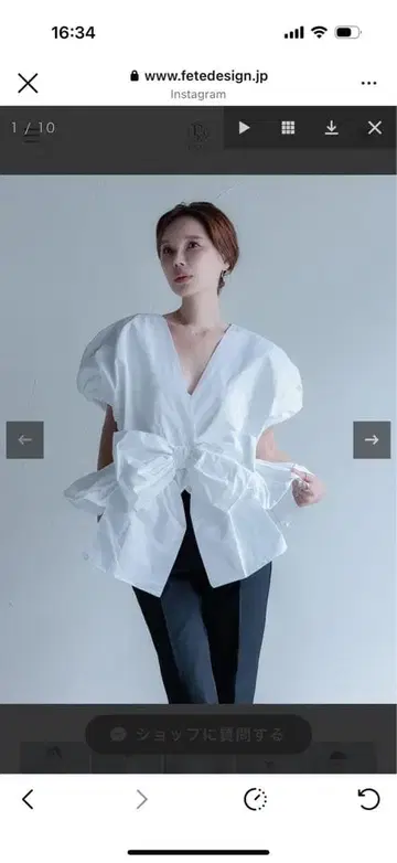 fete Cache-coeur blouse 카슈쿨 블라우스 새상품