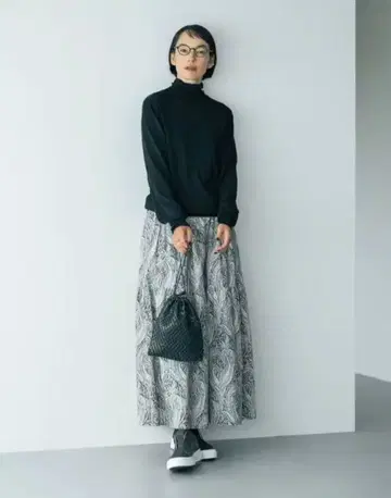 리버티 프린트의 캉캉 스커트 / 페이즐리 무늬 M 북유럽,