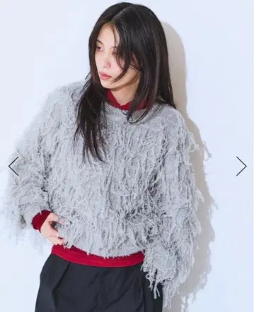 택 포함 새상품 JEANASIS 루프 프린지 숏 풀오버