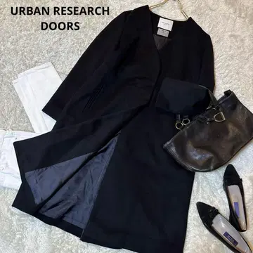 새상품급 어반 리서치 도어스 Super110's 노카라 코트 블랙