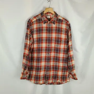 유니클로 플란넬 셔츠 XL 오렌지 브라운 계열 B4003