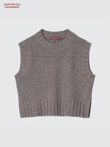 유니클로 콩트와르 데 코토니에 프리미엄 라무 크롭 베스트 그레이