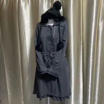 axes femme 후드 부착 코트 레이스업 페어리 그런지