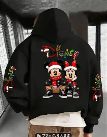 미키 미니 크리스마스 후드티 블랙 6호 크기