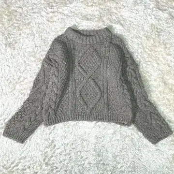 레어 X-girl 두툼한 케이블 니트 아란 피셔맨 그레이지
