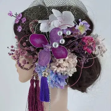 딥 아트 머리 장식 반짝이는 머리 장식 성인식 졸업식 보라색 실버 골드