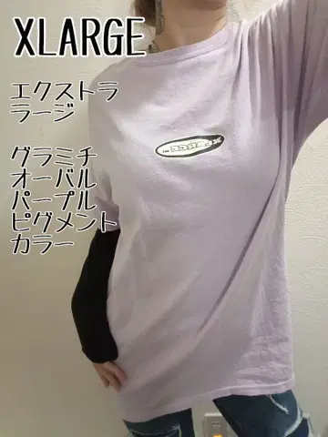XLARGE 오벌 퍼플 피그먼트 컬러 T셔츠 M 사이즈
