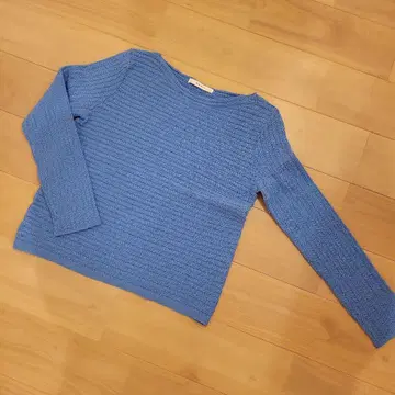 새상품급 ANAYI 아나이 리브 긴팔 니트 티셔츠 블루