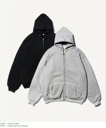 A.PRESSE/ Vintage Zip Sweat Hoodie GRAY