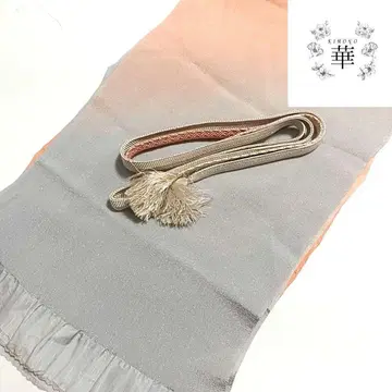 U2 화 오비 장식 천 허리띠 2세트 그라데이션 그레이 오렌지 라메