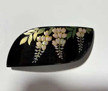 머리핀 (검정색) 등나무 류큐 칠기