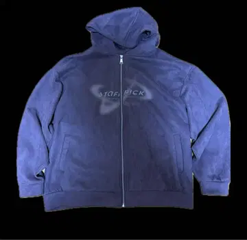 STAR PICK 다크 퍼플 벨로아 풀 집업 후드티