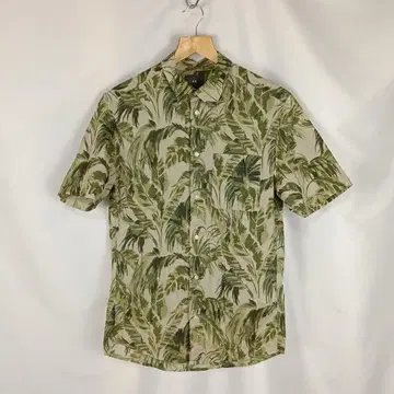 H&M 반팔 셔츠 알로하 셔츠 보타니컬 XS 그린 계열 면 B4004