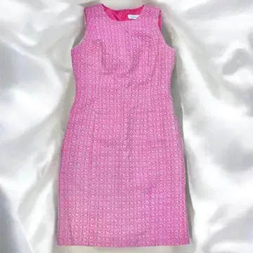 캘빈 클라인 핑크 슬리브리스 원피스