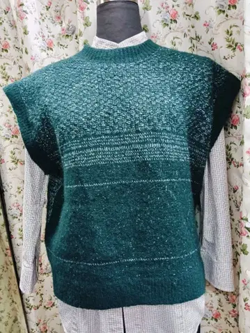 나카가와 마사시치 상점 다크 그린 슬리브리스 니트 베스트