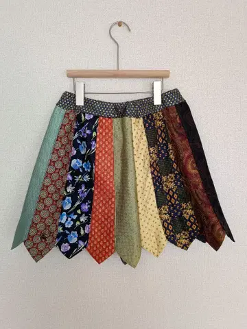 스커트 구제 의류 리메이크 넥타이 실크 올 패턴