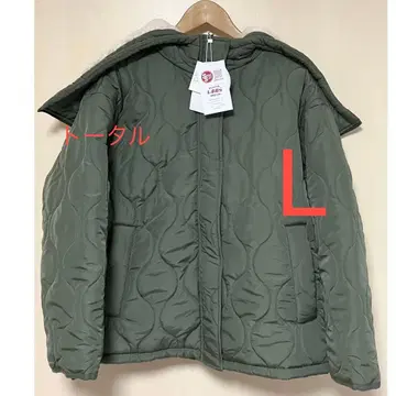 시마무라 omi 후드 보아 퀼트 블루종 L