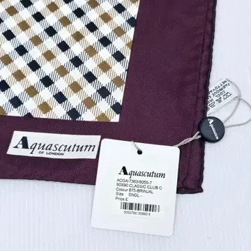 Aquascutum 아쿠아 스큐텀 스카프 실크 당시물 100%