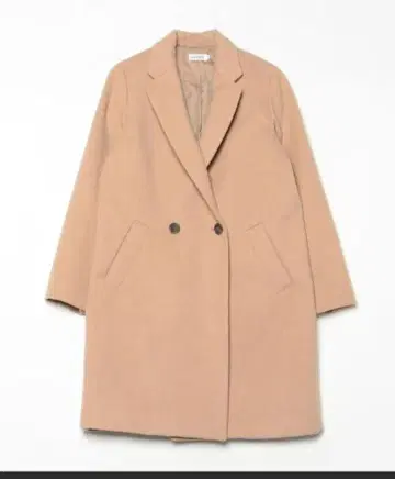 베이지 더블 브레스트 체스터 코트 M