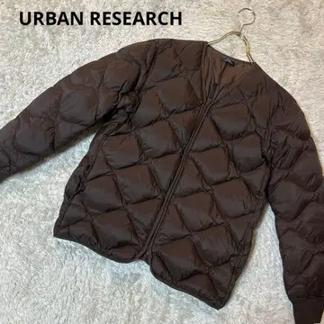 새상품급*어반 리서치 퀼팅 다운 자켓 V넥 두툼 브라운