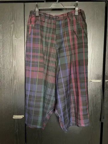 Y's 체크 무늬 사루엘 팬츠