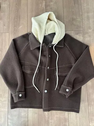 2WAY 컬러 브라운 니트 블루종 시착만 한 상품